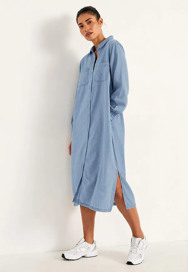 Jeansklänning med sidofickor