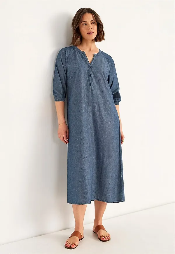 Jeansklänning med knappar