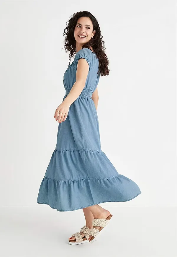 Jeansklänning med volanger Elsy
