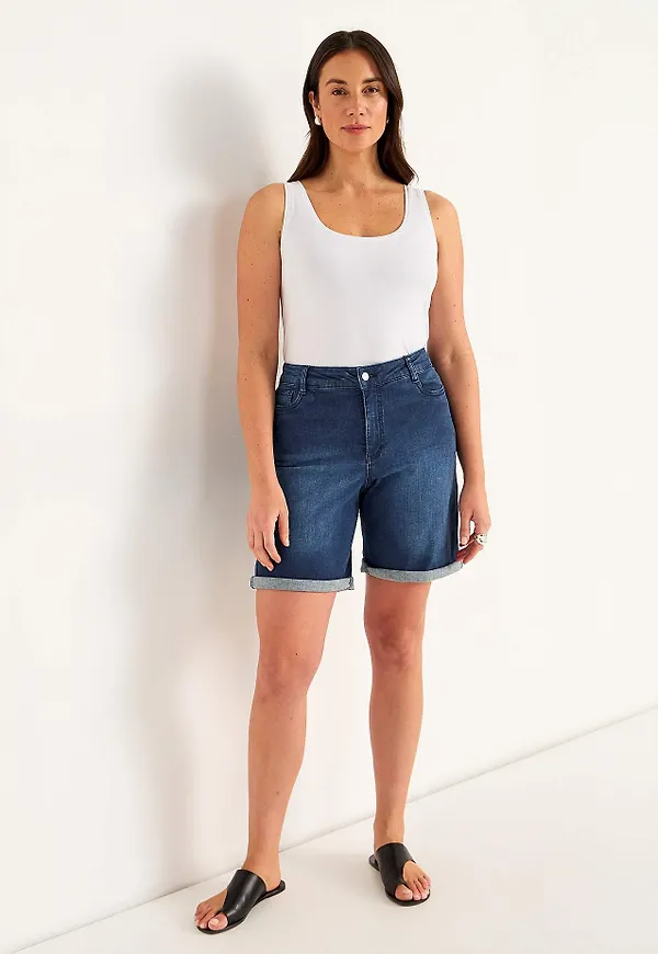 Jeansshorts med bekväm stretch