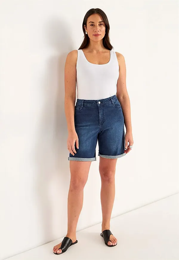 Jeansshorts med bekväm stretch