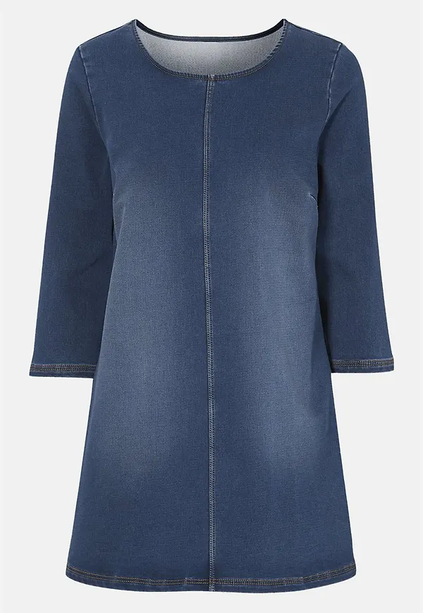 Jeanstunika med ¾-ärmar