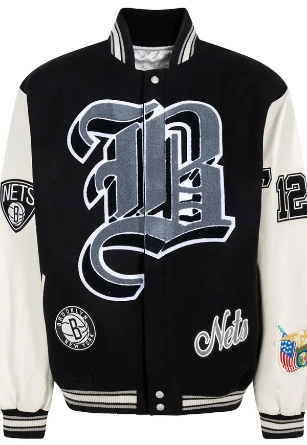 Jeff Hamilton x Brooklyn Nets bomberjacka - Grå