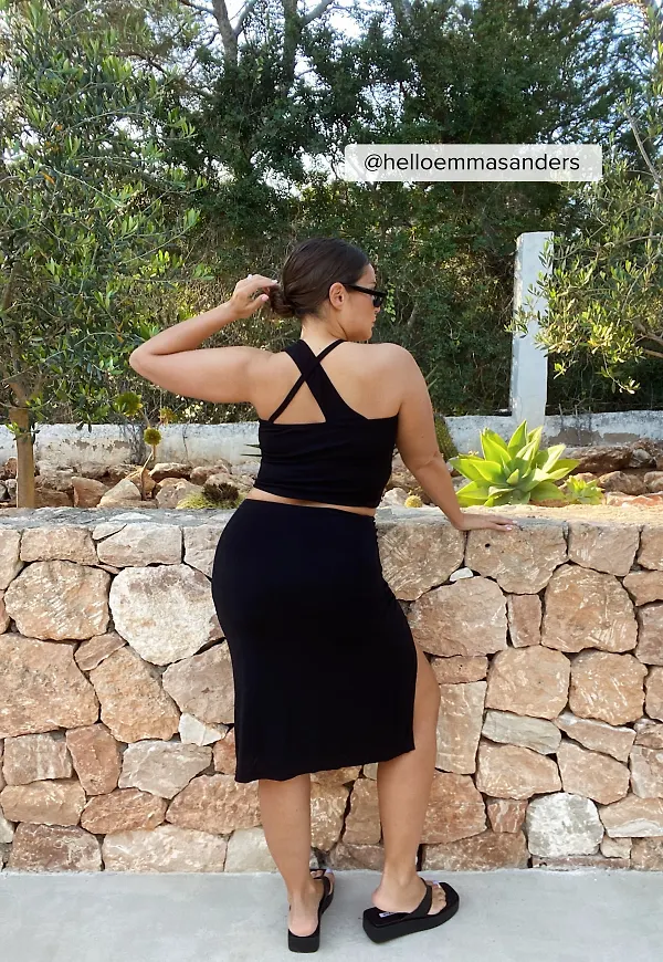 Jen Ceballos x NA-KD Midikjol - Black