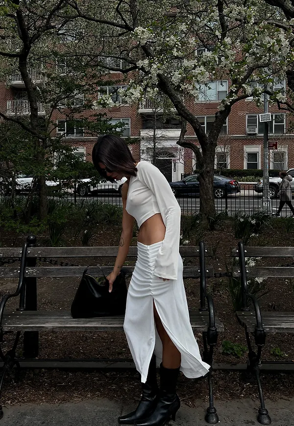 Jen Ceballos x NA-KD Midikjol - Offwhite