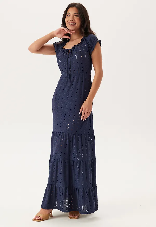 Jersey Broderie Anglaise Maxi Dress