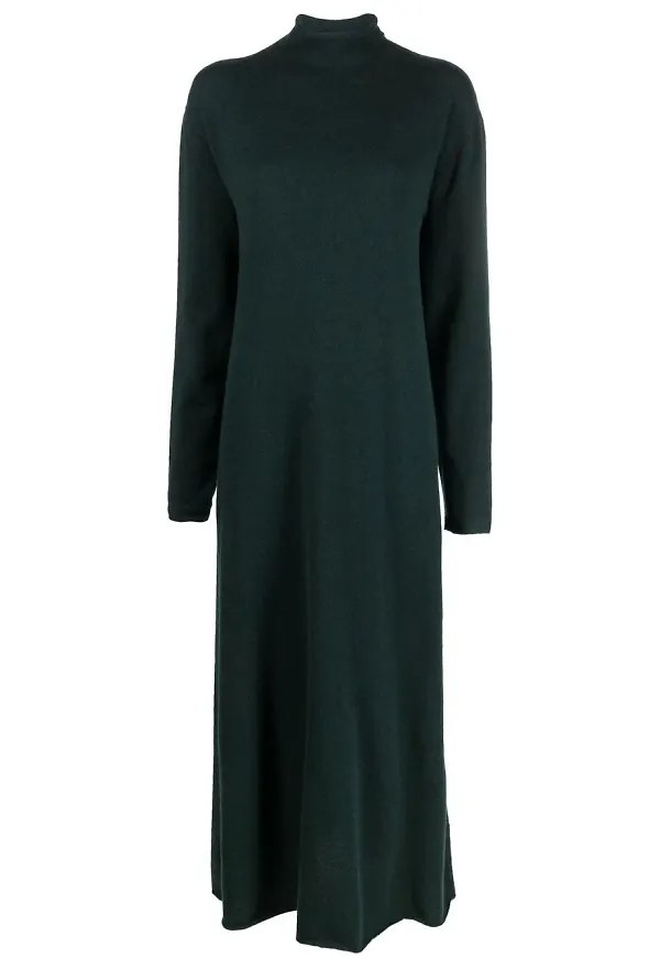 Jil Sander + maxiklänning med hög krage - Grön