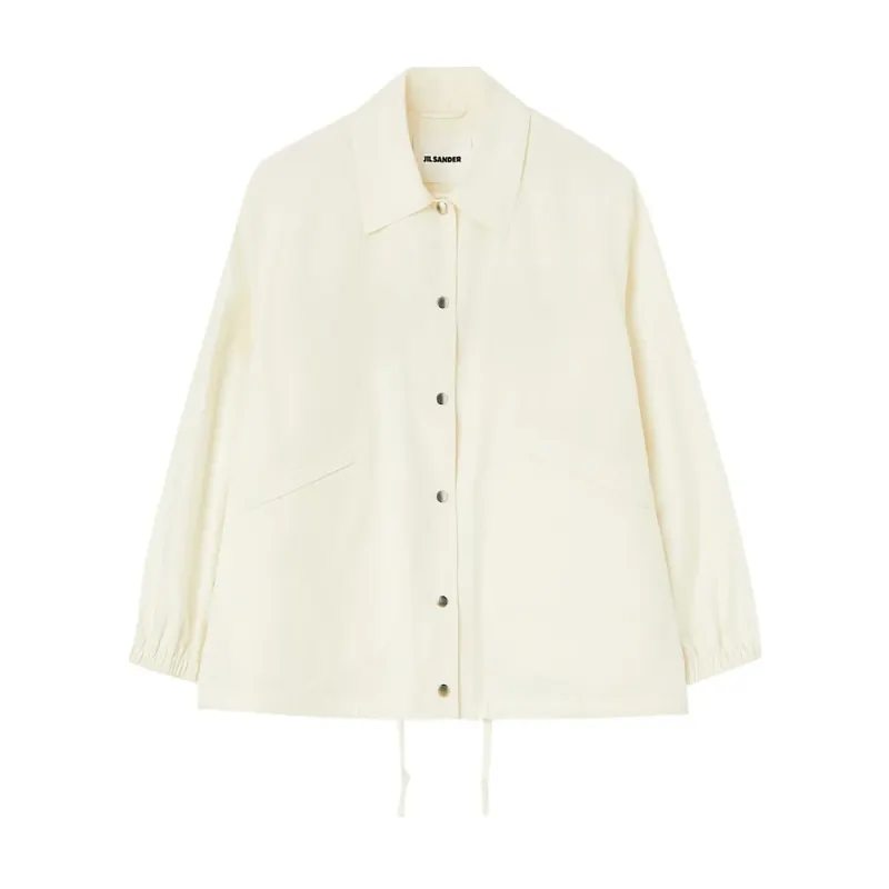 Jil Sander, Jacka, Dam, S, Bomull, Beige Bomullsrock med Logotryck