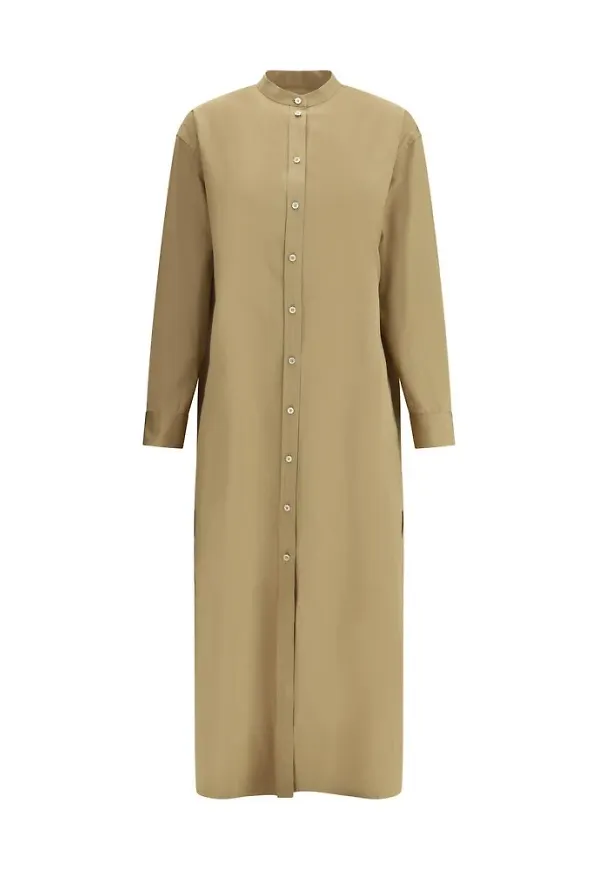 Jil Sander, Klänning, Dam, S, Skjortklänning med logobrodyr och slitsar