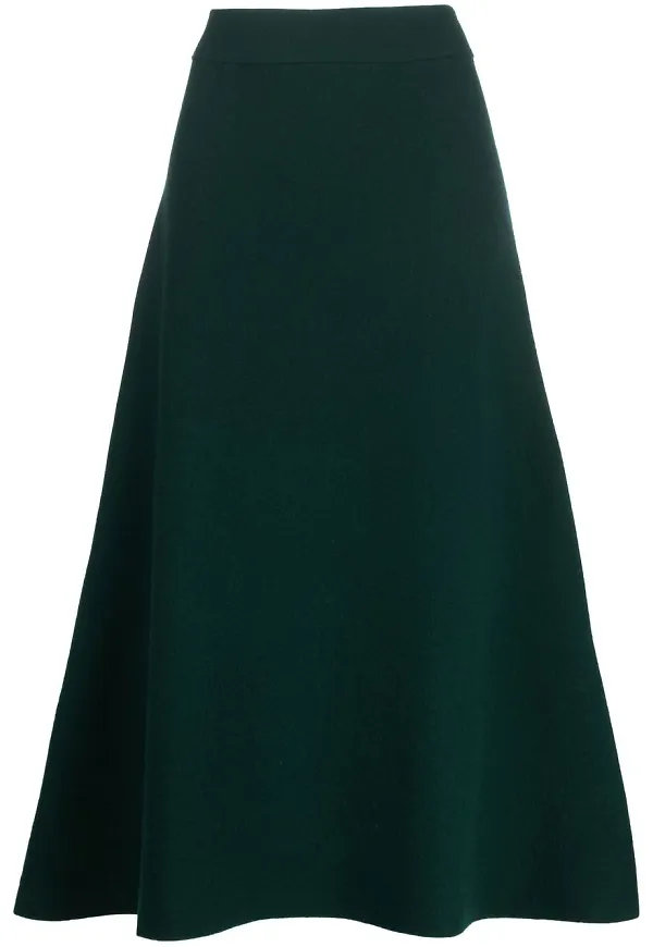 Jil Sander A-linjeformad midikjol - Grön