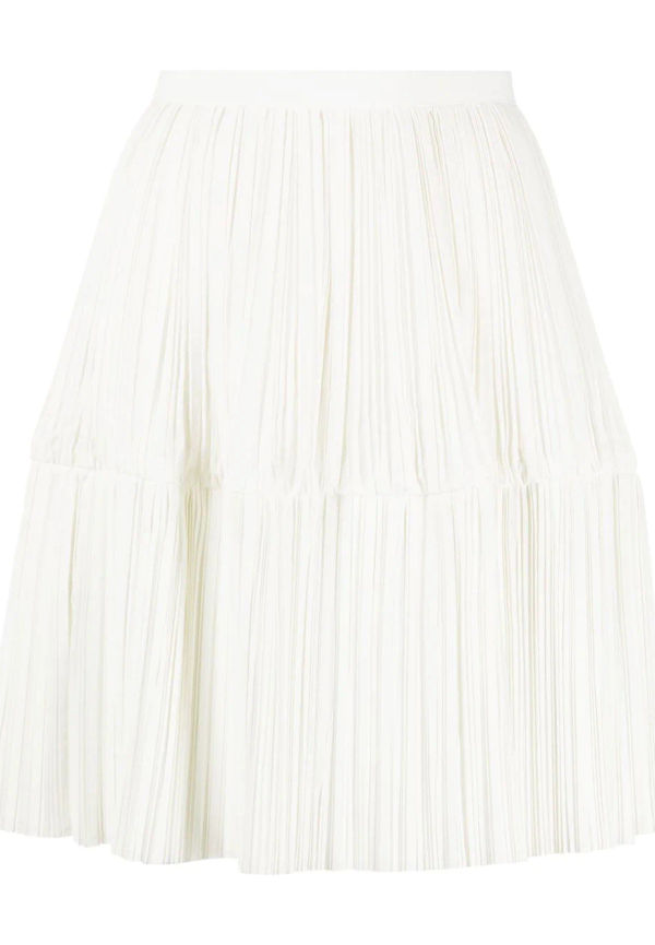 Jil Sander A-linjeformad plisserad kjol - Vit