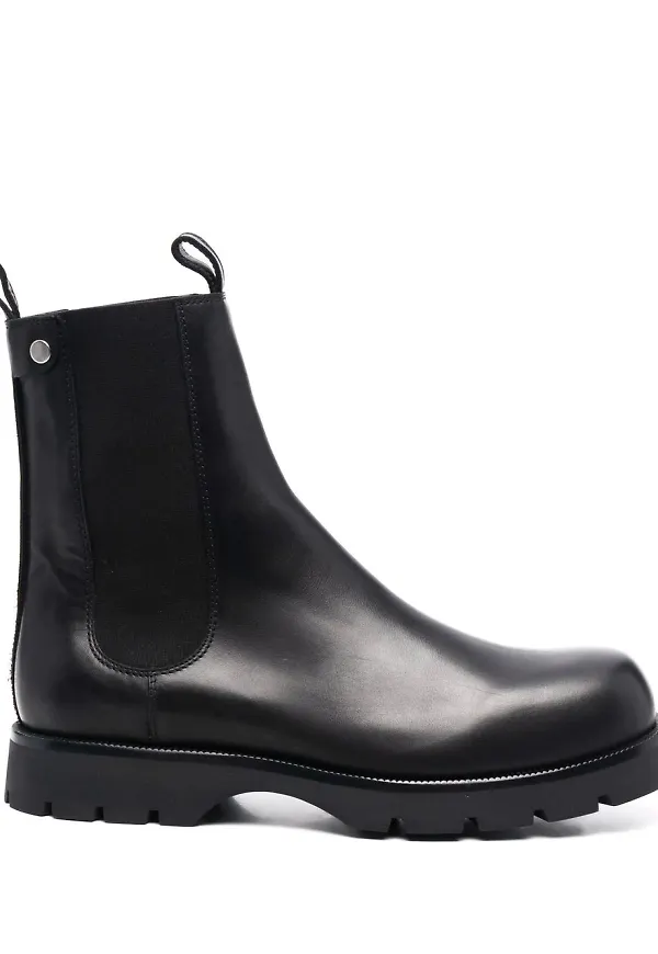 Jil Sander ankelboots i läder - Svart