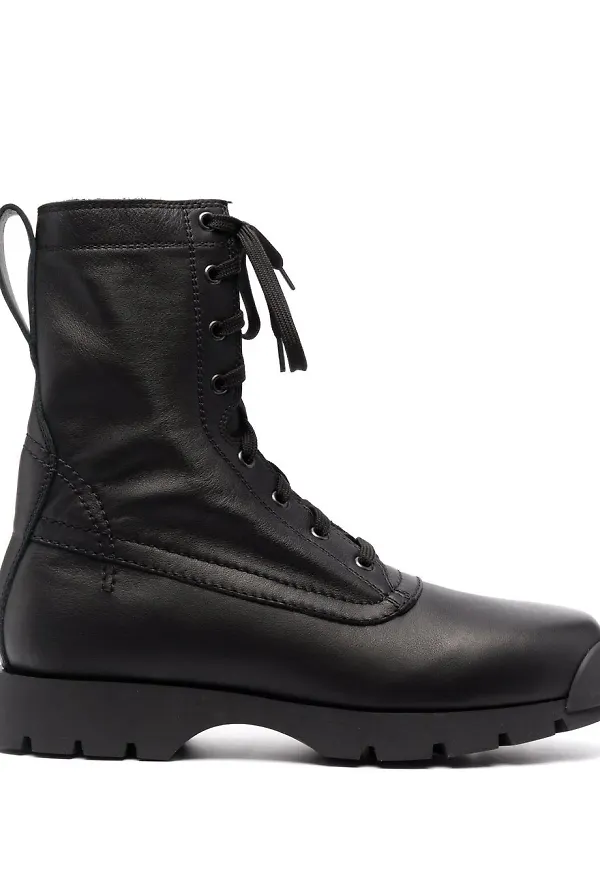 Jil Sander ankelboots med snörning - Svart
