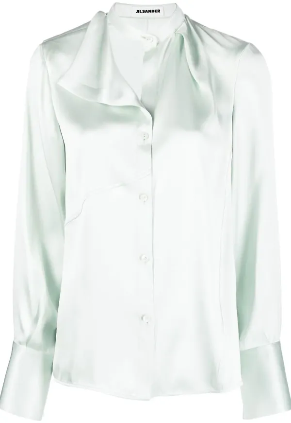 Jil Sander asymmetrisk blus - Grön