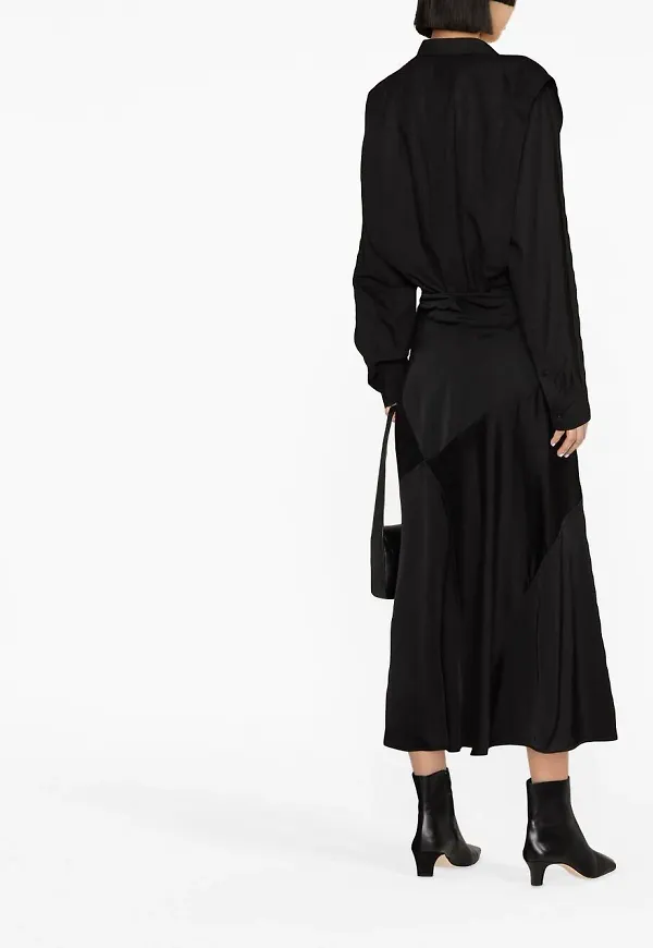 Jil Sander asymmetrisk draperad kjol - Svart