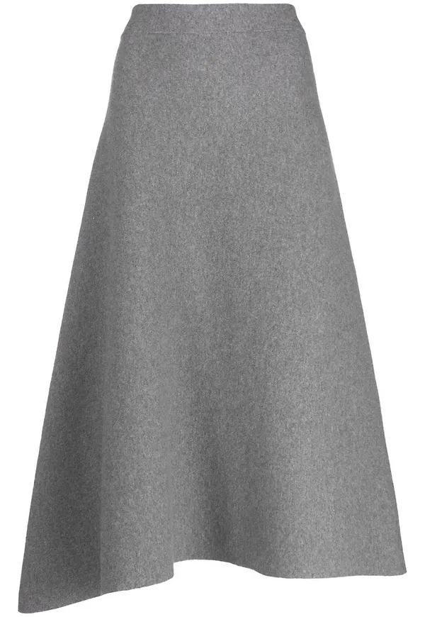 Jil Sander asymmetrisk midikjol - Grå