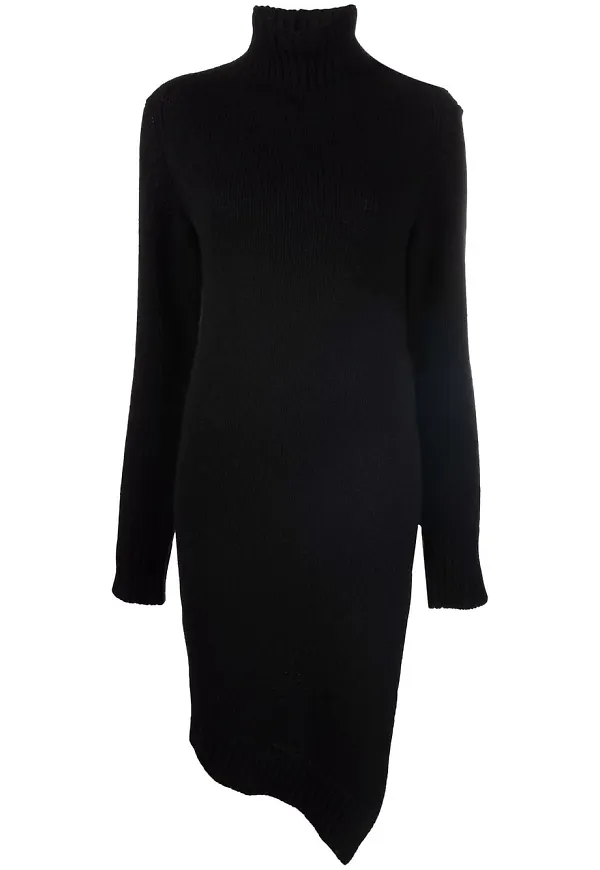 Jil Sander asymmetrisk stickad klänning - Svart