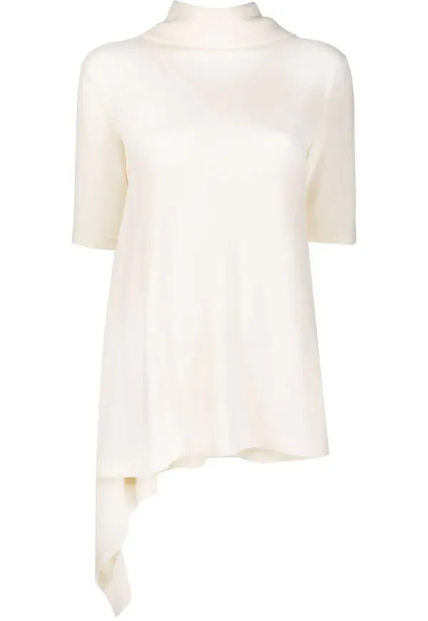 Jil Sander asymmetrisk ylletopp - Vit