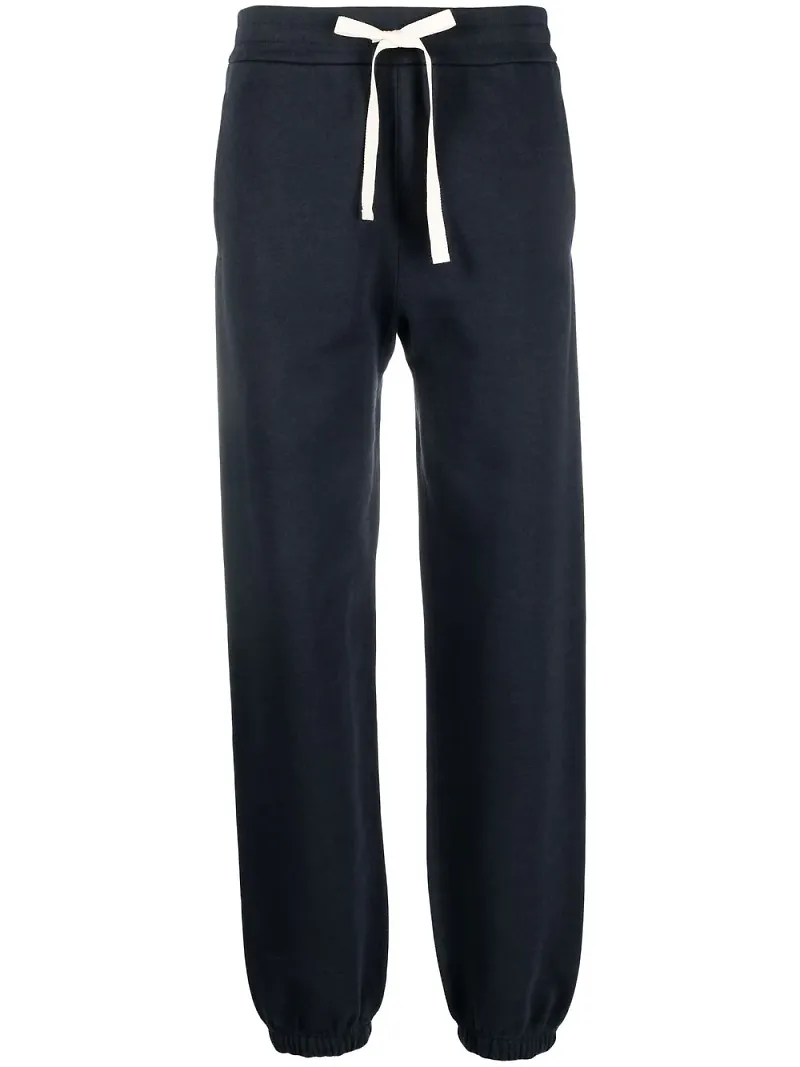Jil Sander avsmalnande sweatpants med dragsko - Blå
