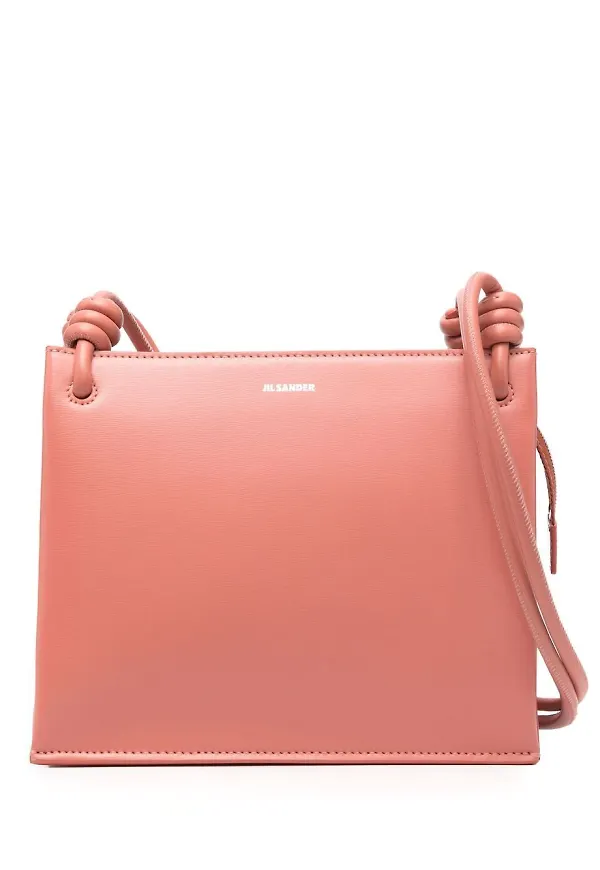Jil Sander axelväska i läder - Rosa