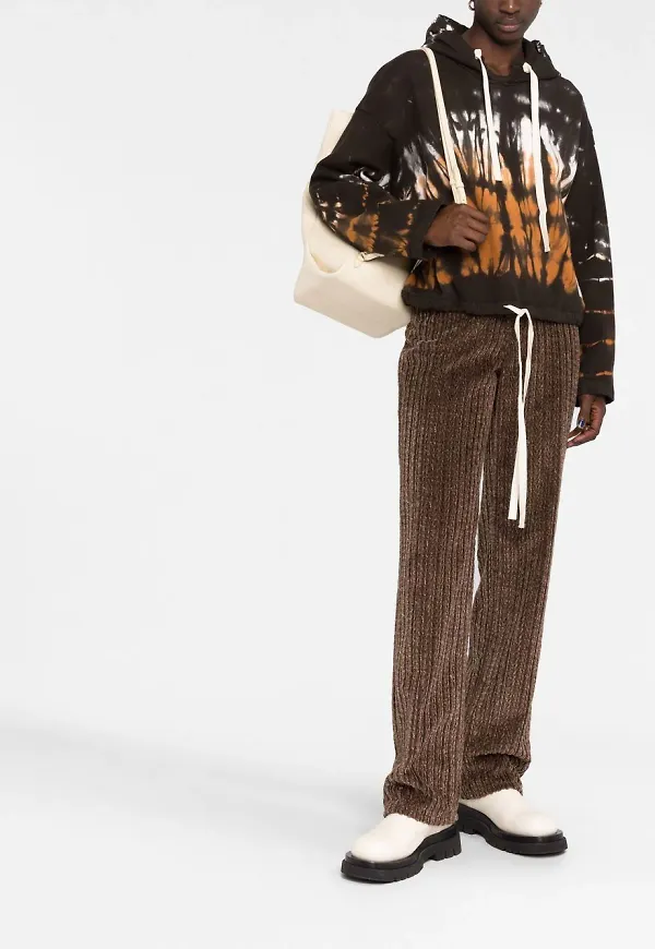 Jil Sander batikmönstrad hoodie - Brun