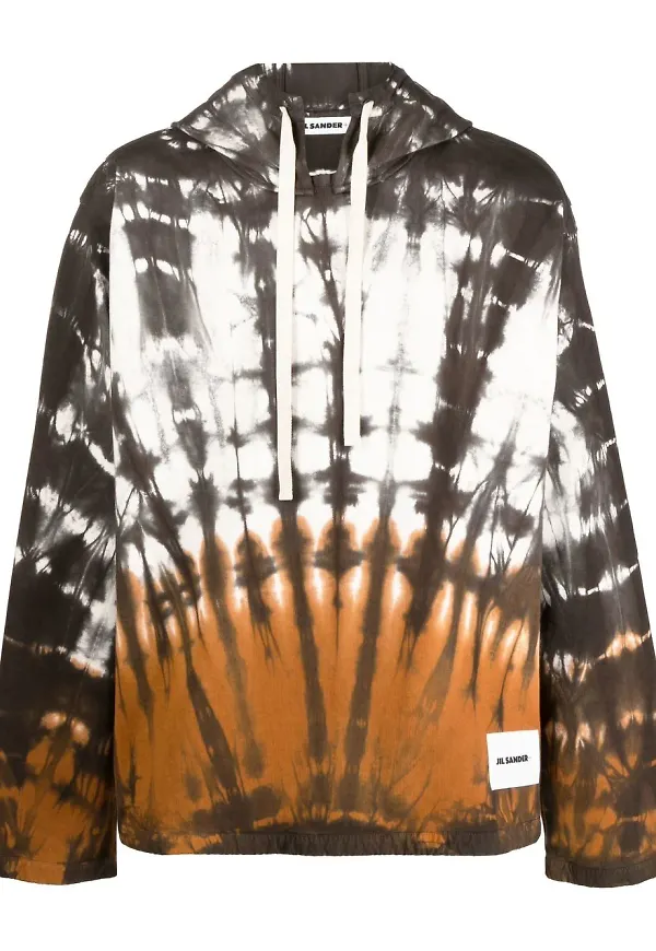 Jil Sander batikmönstrad hoodie - Brun