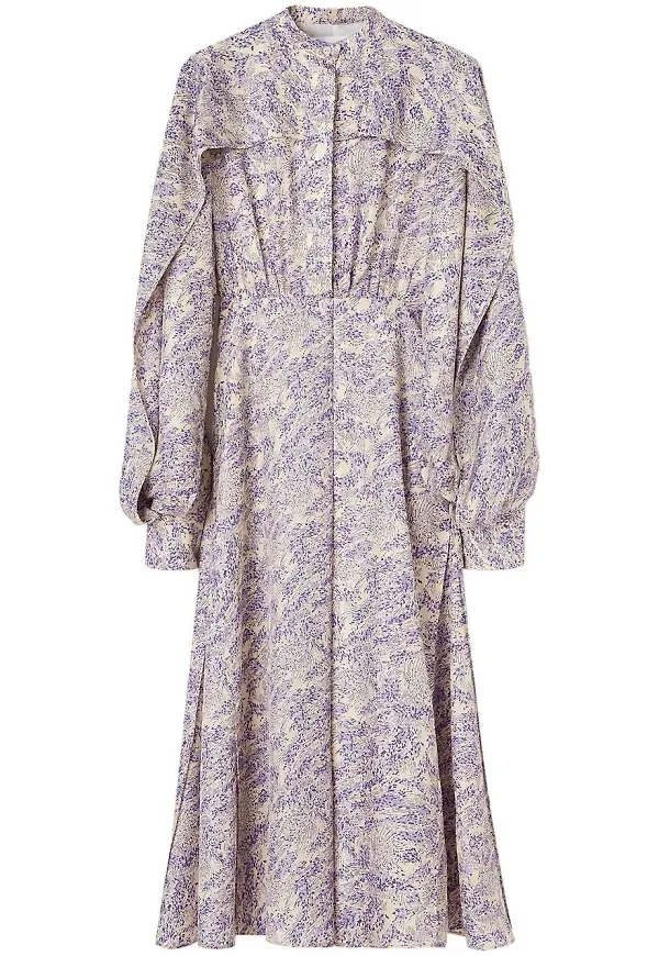 Jil Sander blommig cape-klänning - Neutral