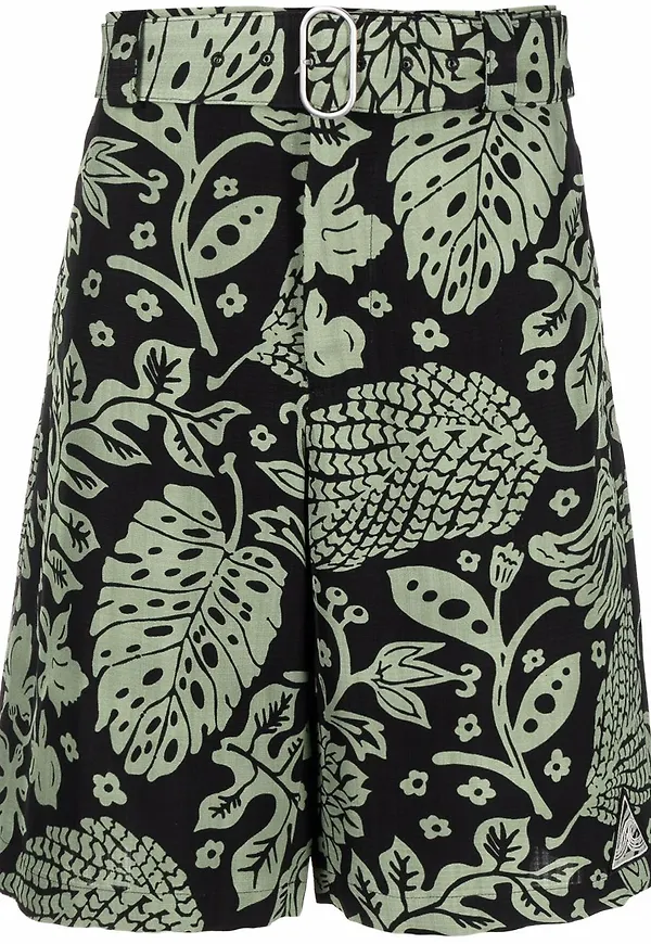 Jil Sander blommiga shorts - Grön