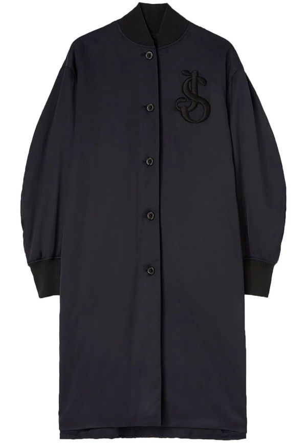 Jil Sander bomberjacka med applikation - Svart