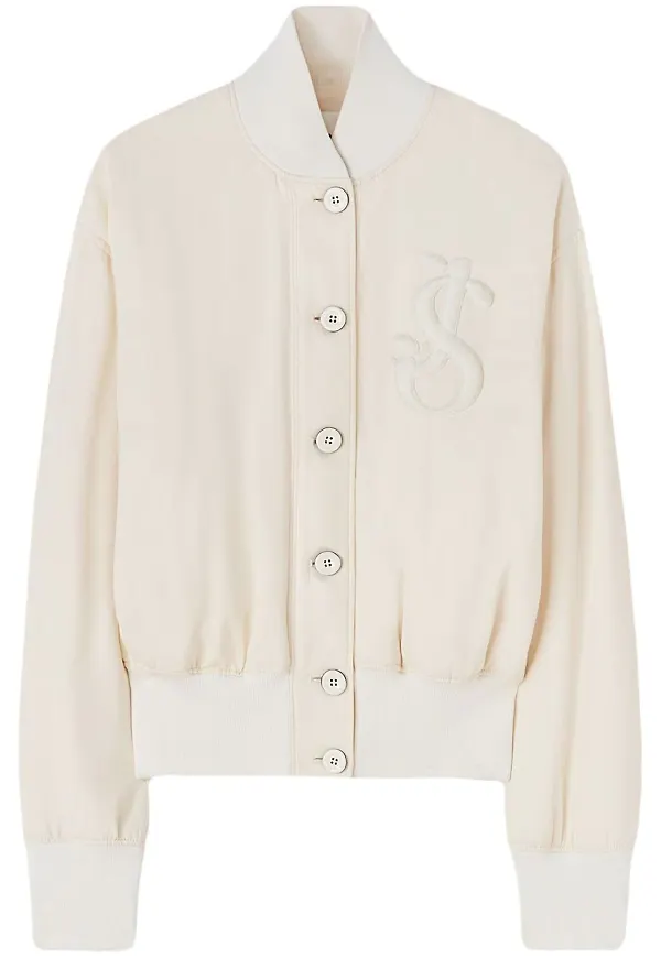 Jil Sander bomberjacka med logotyp - Vit