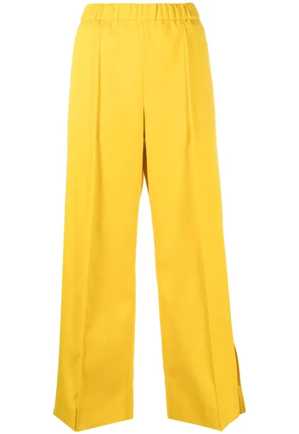 Jil Sander byxor med vida ben - Gul