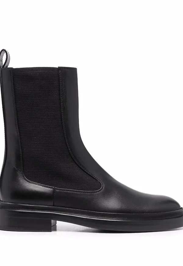 Jil Sander Chelsea-boots i läder - Svart