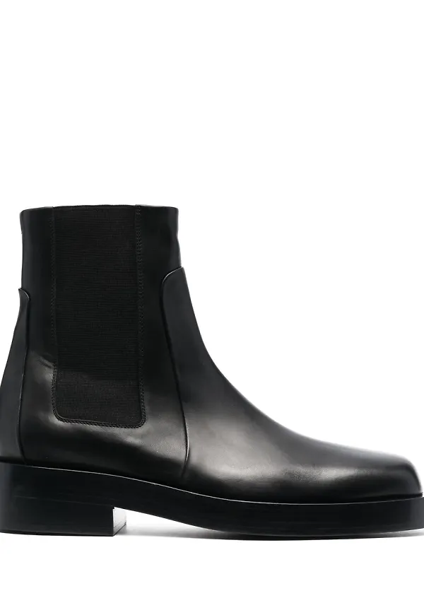 Jil Sander Chelsea-boots i läder - Svart