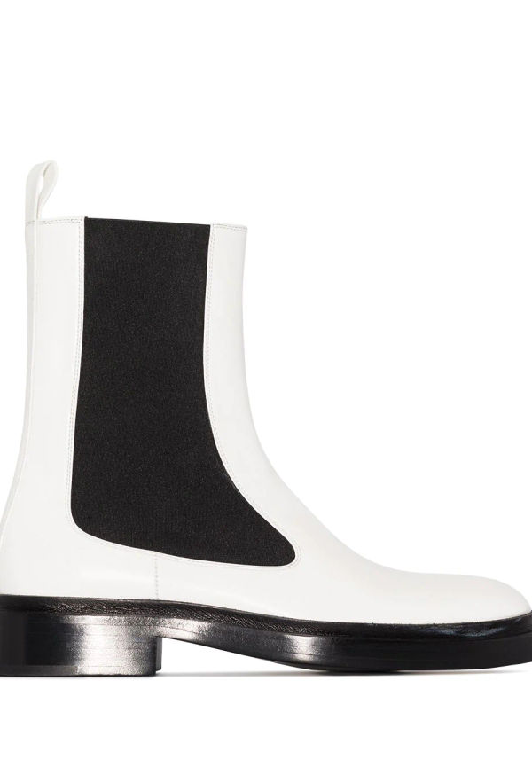 Jil Sander Chelsea-boots i läder - Vit