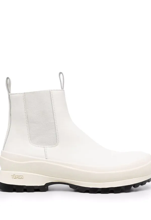 Jil Sander Chelsea-boots i läder - Vit