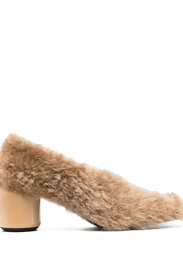 Jil Sander Court pumps i fårskinn - Neutral