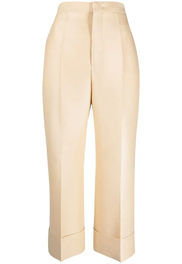 Jil Sander croppade finbyxor - Neutral