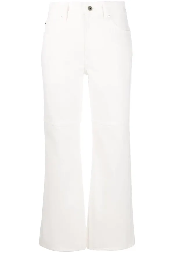 Jil Sander croppade straight-jeans - Vit