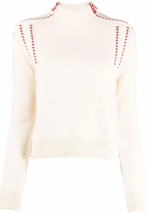 Jil Sander croptop med rullkrage - Neutral