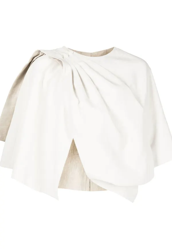 Jil Sander draperad cape med draperad axel - Neutral