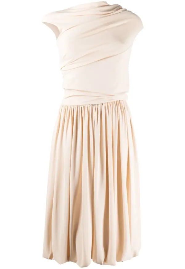 Jil Sander draperad midiklänning - Neutral