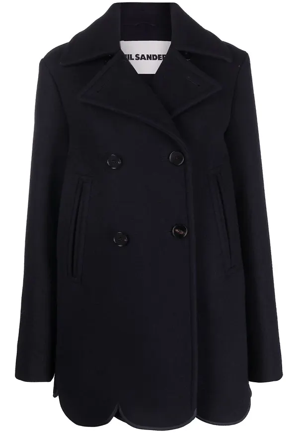 Jil Sander dubbelknäppt kappa - Blå
