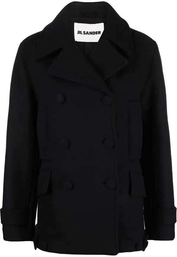 Jil Sander dubbelknäppt kappa - Blå