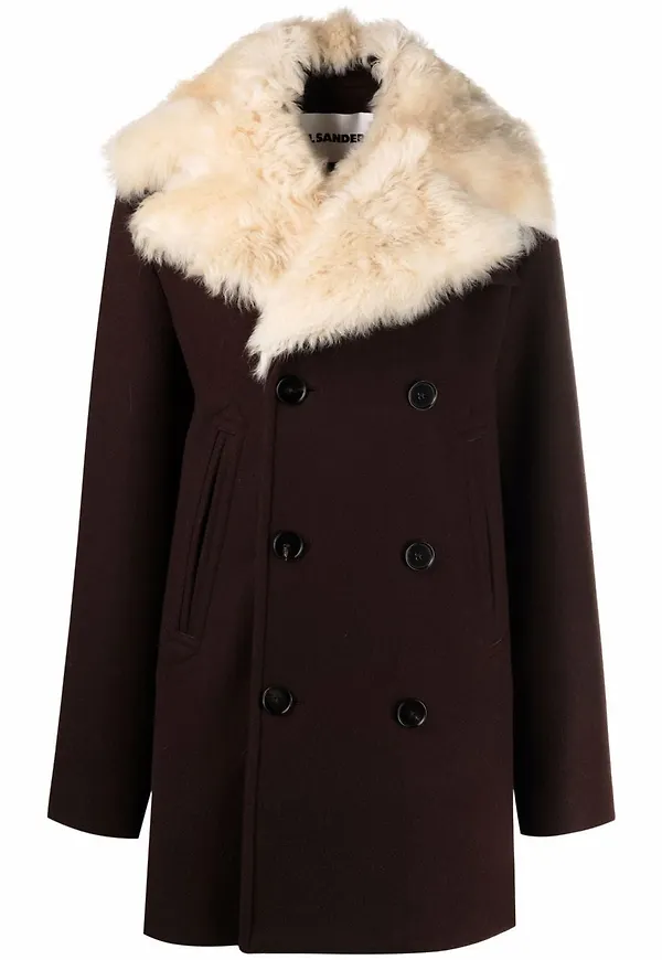 Jil Sander dubbelknäppt kappa - Brun