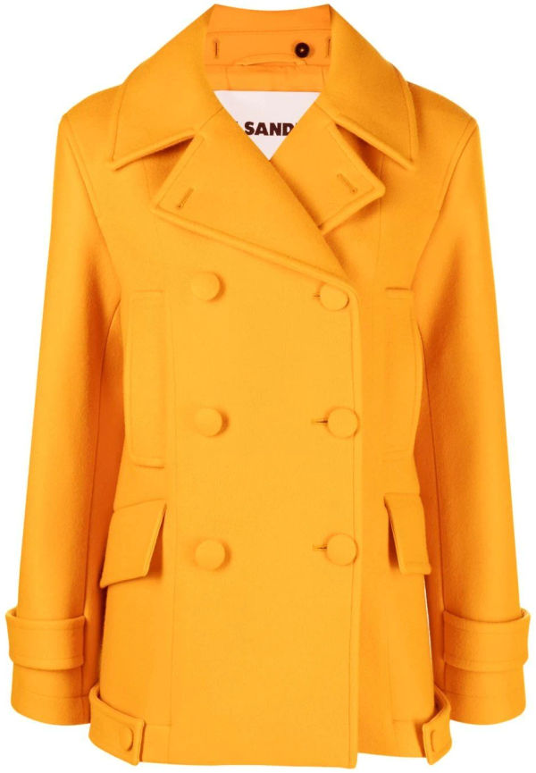 Jil Sander dubbelknäppt kappa - Orange