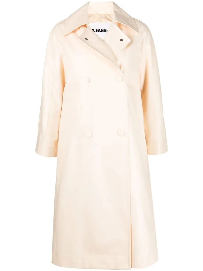 Jil Sander dubbelknäppt trenchcoat med fjäderdun - Neutral