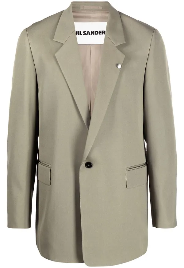 Jil Sander enkelknäppt blazer - Grön