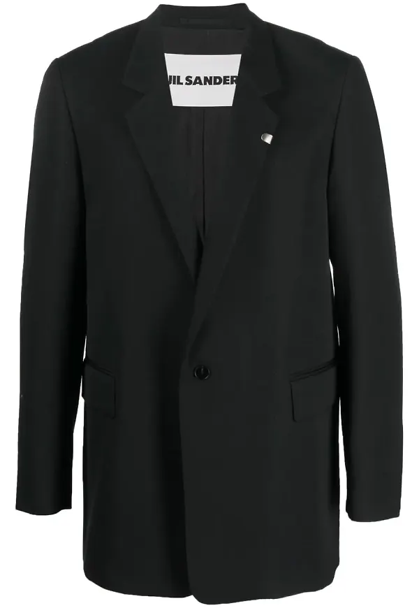 Jil Sander enkelknäppt blazer - Svart