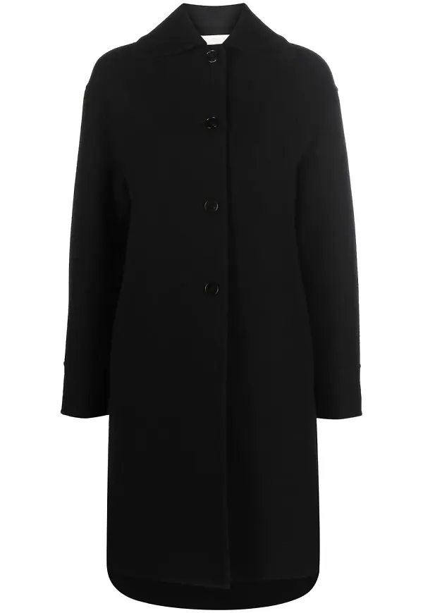 Jil Sander enkelknäppt kappa - Svart