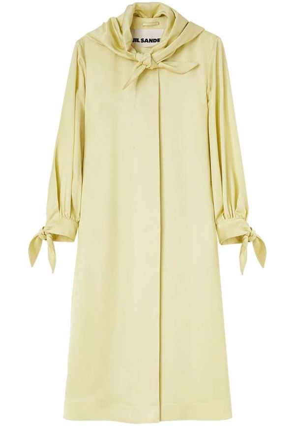 Jil Sander enkelknäppt kappa med sjaldetalj - Gul
